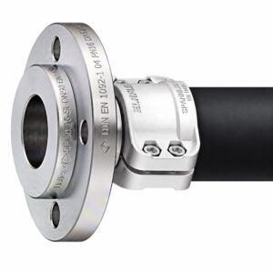 Acople de manguera SFC 50.150 TW en acero zincado y cromatado con abrazadera de seguridad de aluminio