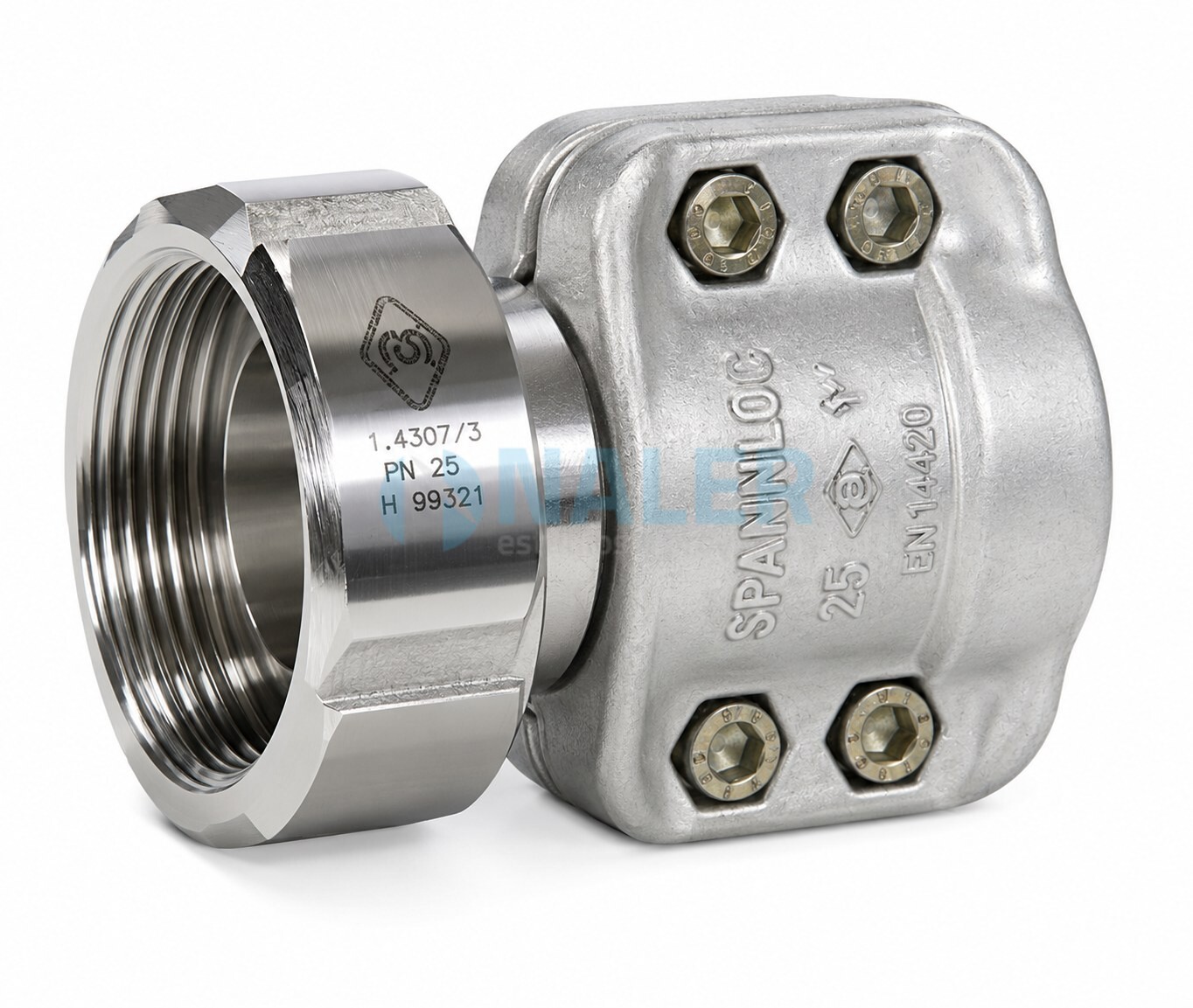 Manguito de acero inoxidable RMC 75 SS para mangueras de 75 mm