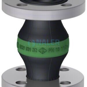 Compensador de goma ERV-GR 25.16 con anillo verde para productos químicos