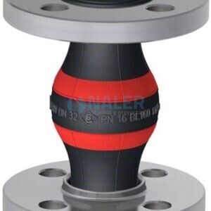 Compensador de goma ROTEX DN 32 con bridas de acero inoxidable PN 16, longitud 160 mm