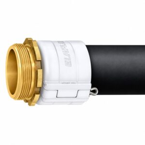 Racor de manguera con rosca macho NPT de 2 1/2" en latón estañado para mangueras SPANNFIX